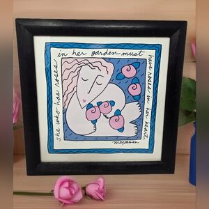 Sandra Magsamen Print Art 10.25x10.25x.5 In Frame Print Pink Roses-Rose In Heart